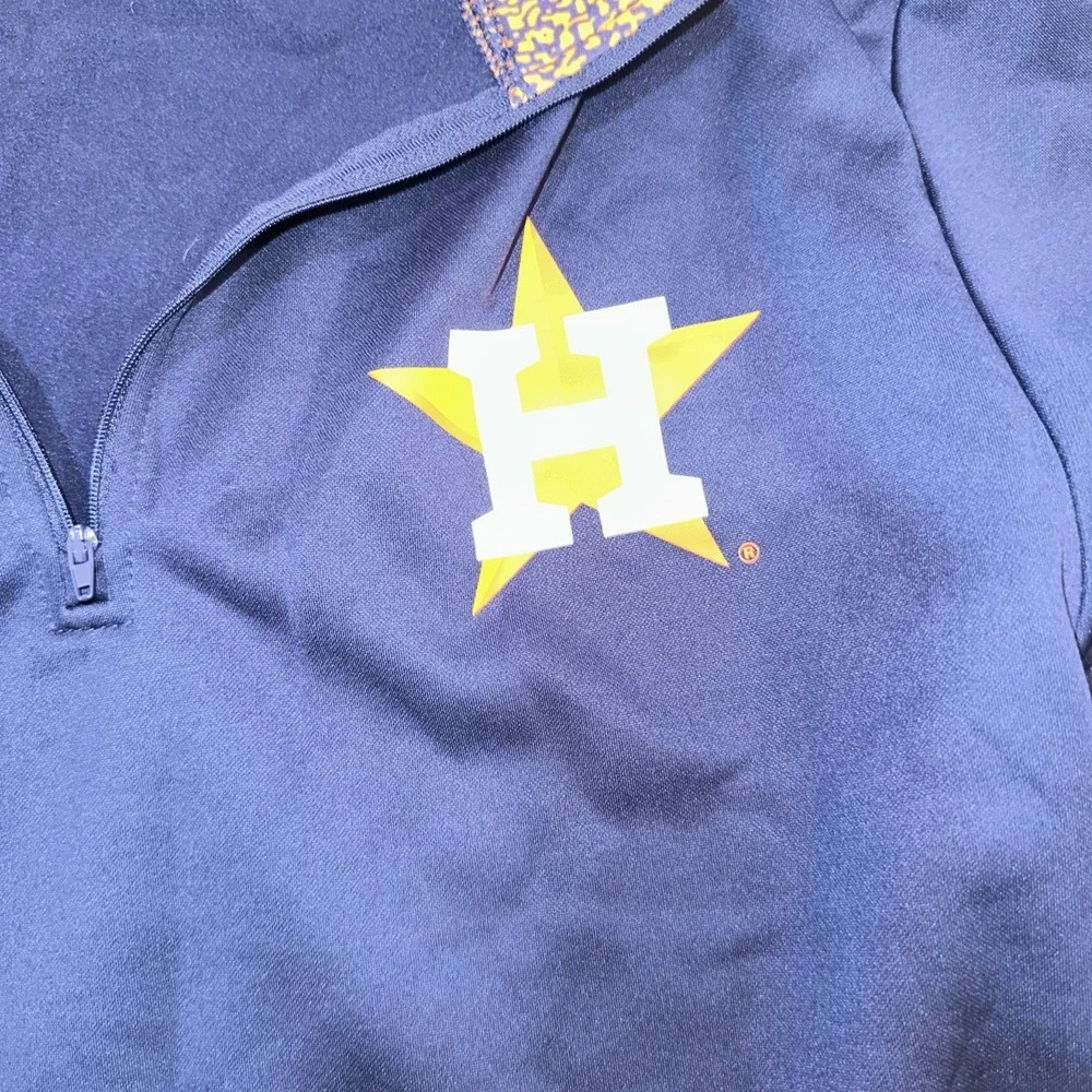 Houston Astros Mens Size M Pullover Sweater MLB Quarter-Zip Official Top‎